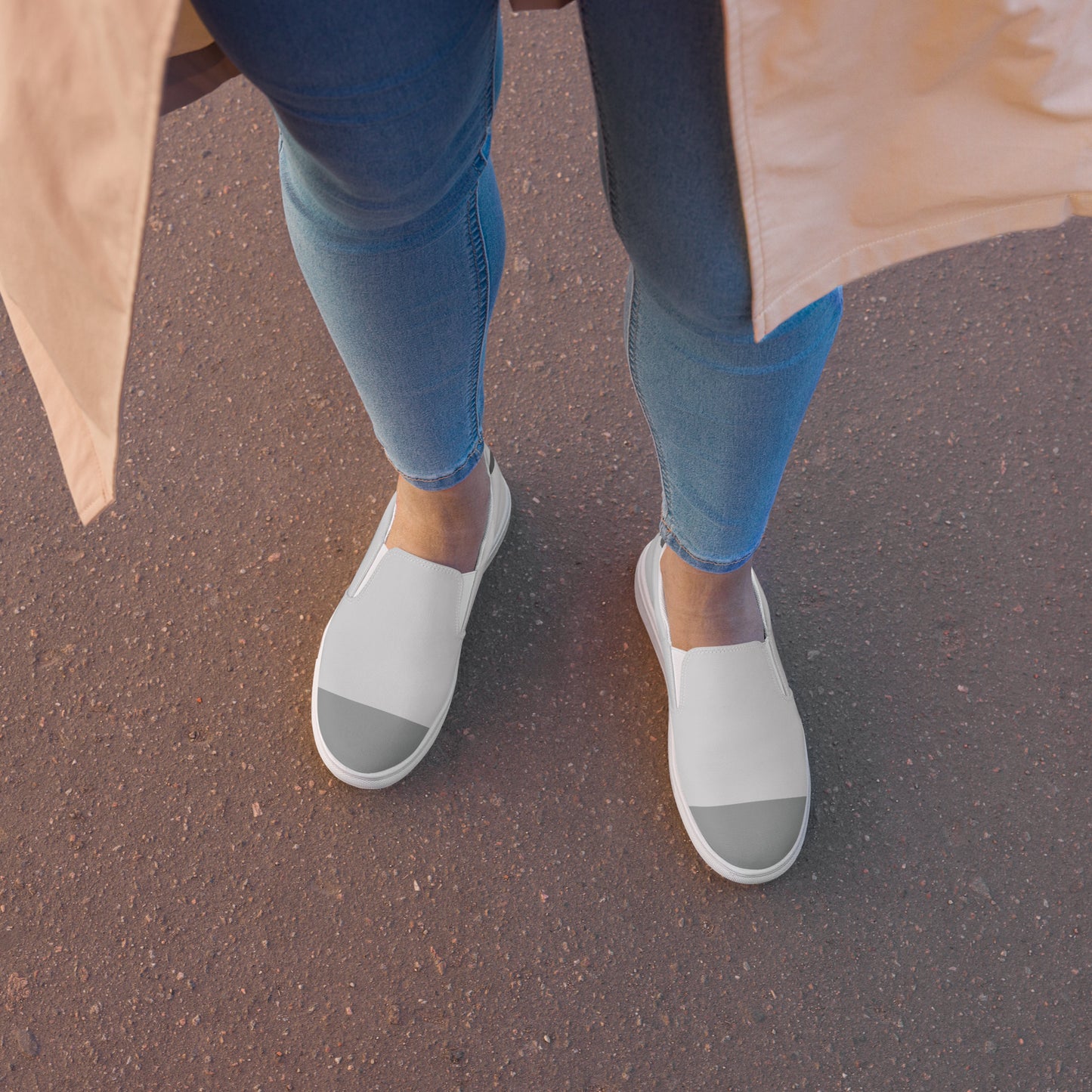 NEVER LOSE HOPE Women’s Slip-On Canvas Shoess (Gray)