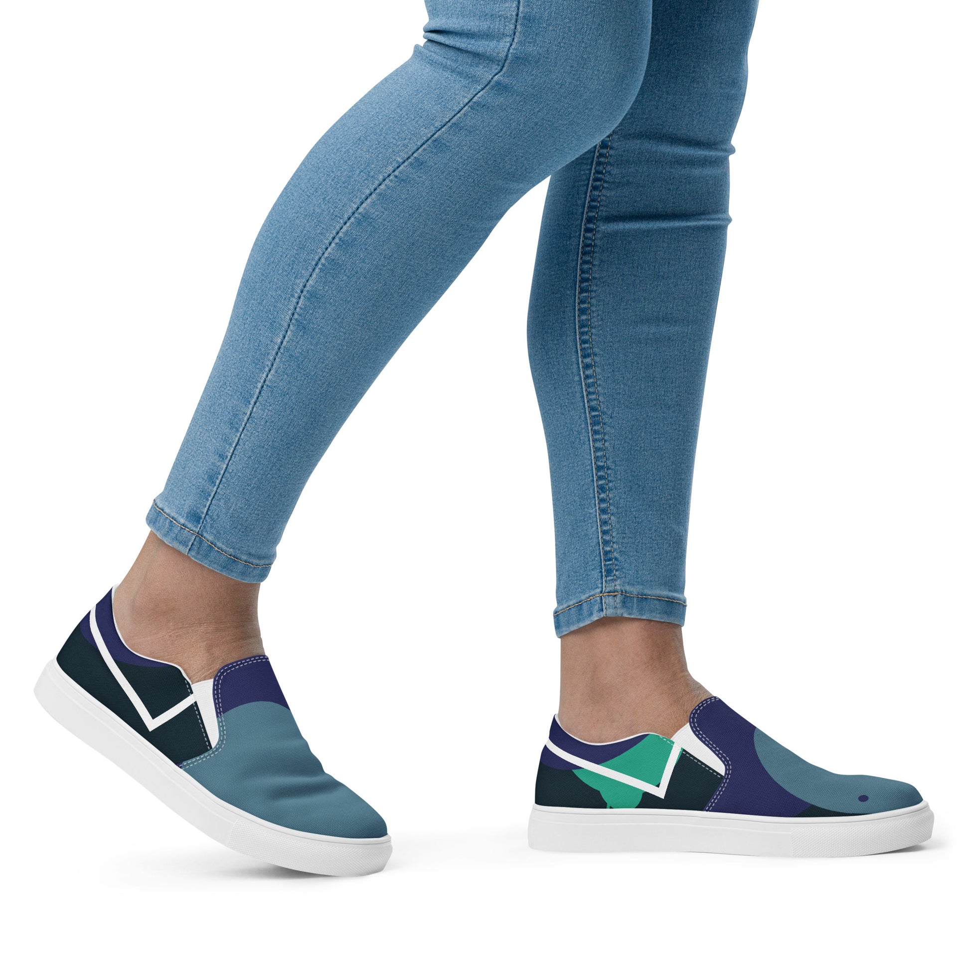 ARTIST Women’s Slip-On Canvas Shoes (Blue Shades) - SOULSKY