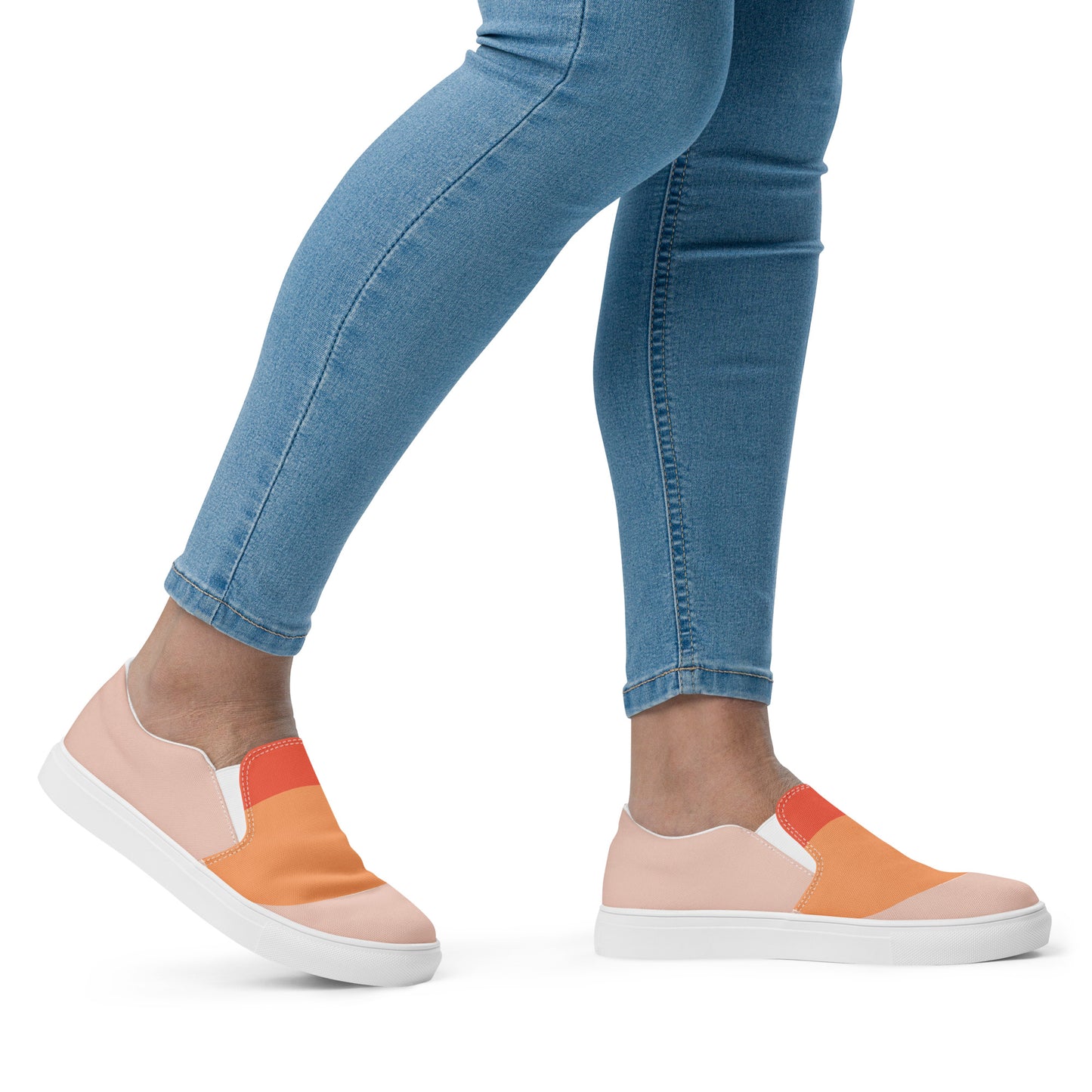 OCEAN CALM Women’s Slip-On Canvas Shoes (Orange) - SOULSKY