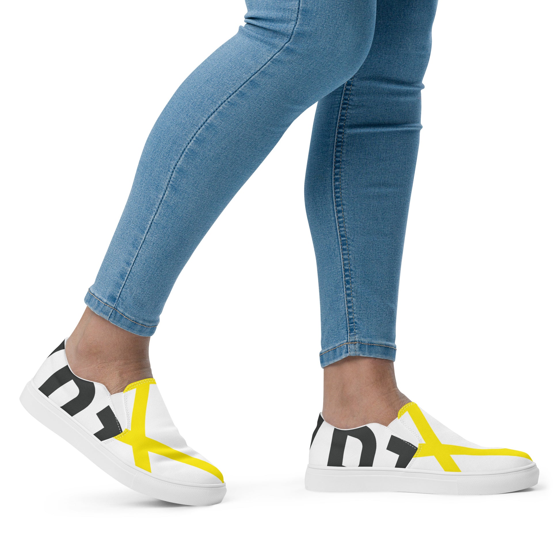 EGYPT Women’s Slip-On Canvas Shoes (White) - SOULSKY