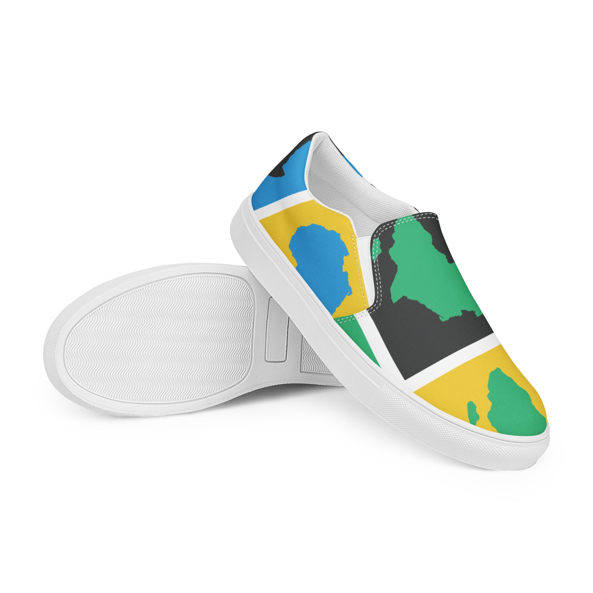 AFRICA WARHOL Women’s Slip-On Canvas Shoes (Yellow, Green, Turquoise) - SOULSKY