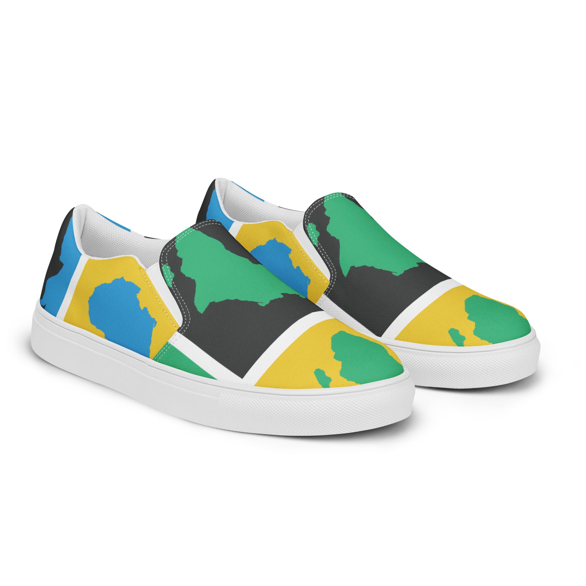 AFRICA WARHOL Women’s Slip-On Canvas Shoes (Yellow, Green, Turquoise) - SOULSKY