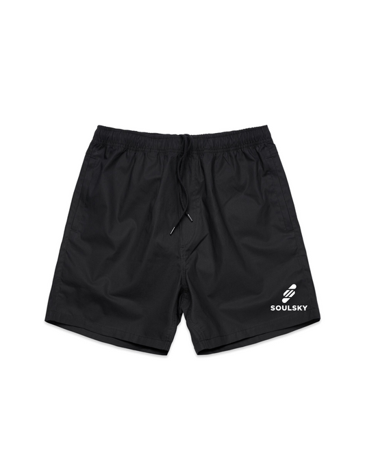 SOULSKY Mens Beach Shorts (Black)