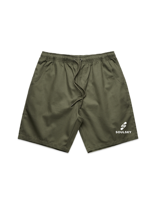 SOULSKY Men's Casual Shorts (Army Green)