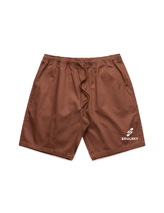 SOULSKY Men's Casual Shorts (Brown)