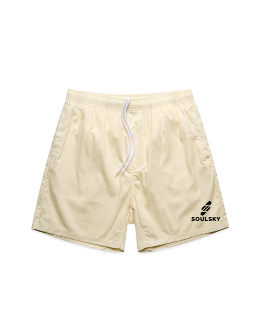 SOULSKY Men's Beach Shorts (Light Yellow)