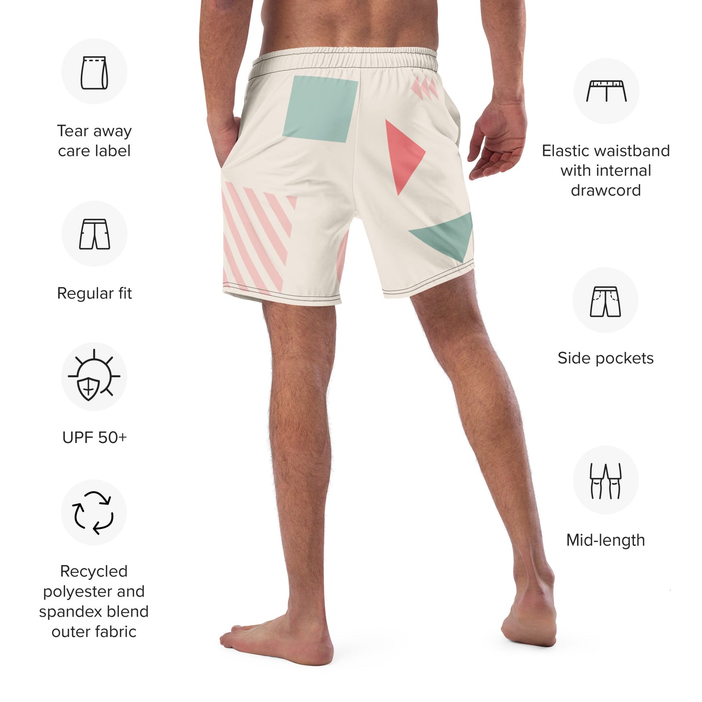 UNIQUE Men's Swim Trunks (Cream)