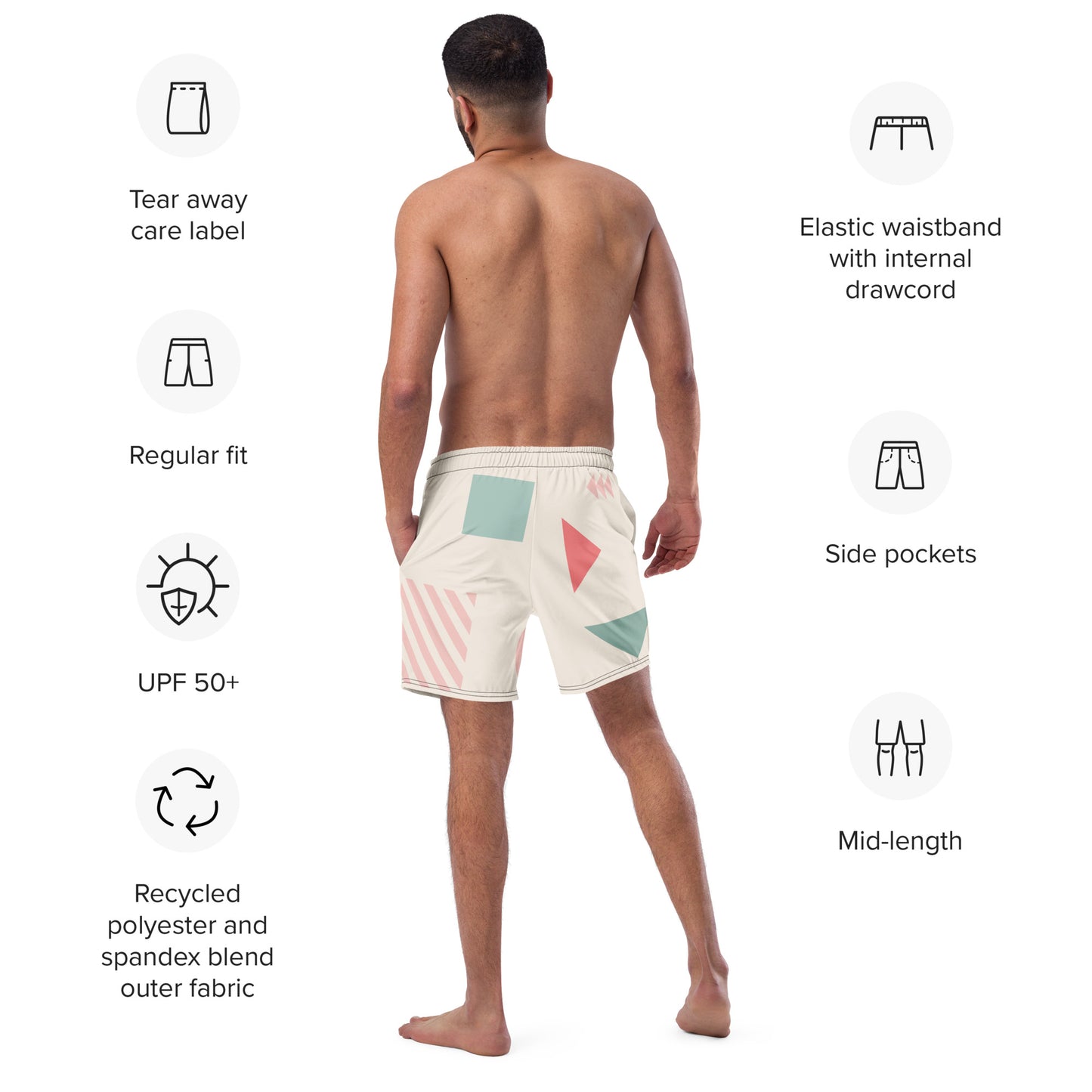 UNIQUE Men's Swim Trunks (Cream)