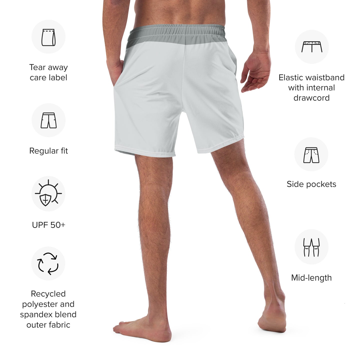 NEVER LOSE HOPE Men's Swim Trunks (Gray)