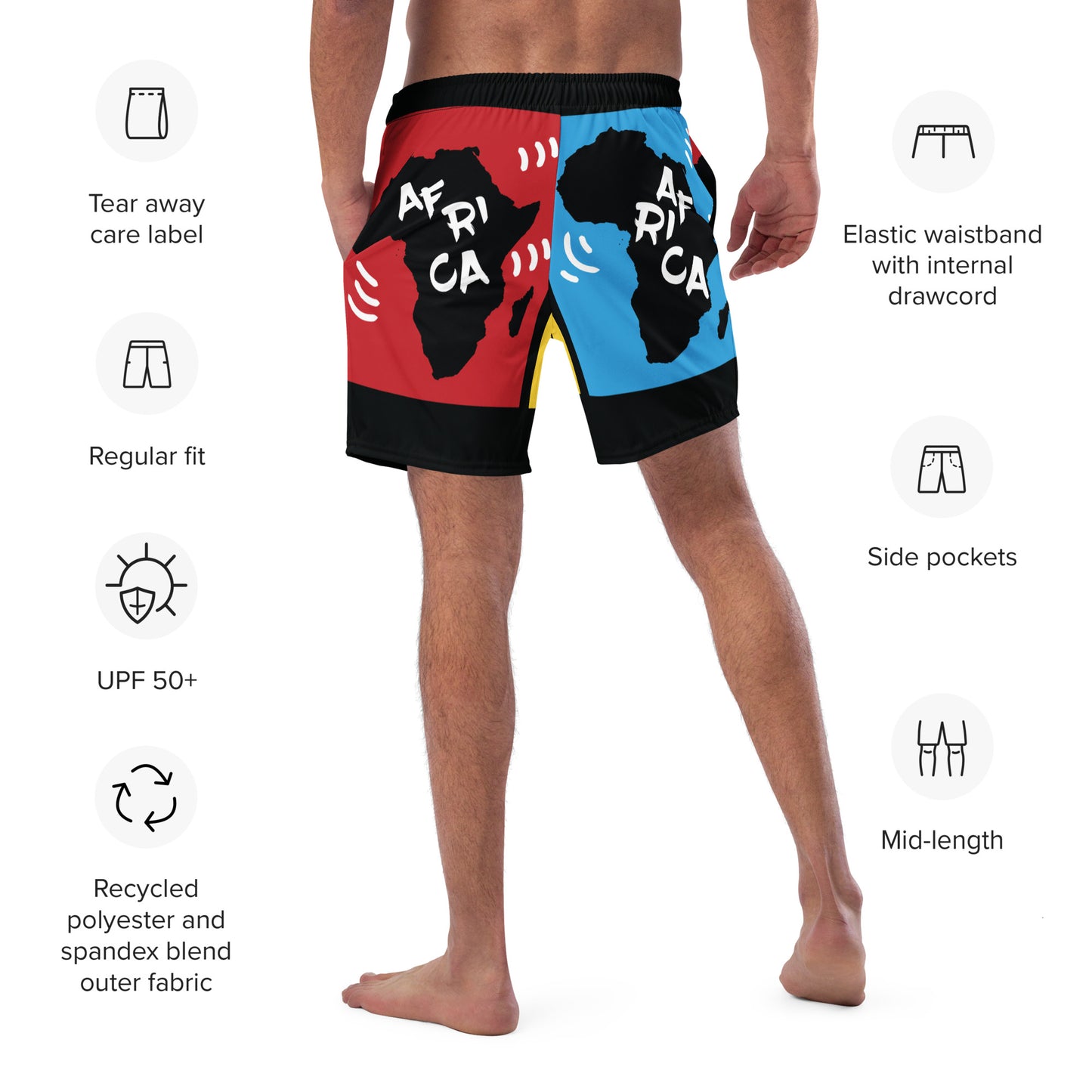 AFRICA PRIMARY Men's Swim Trunks