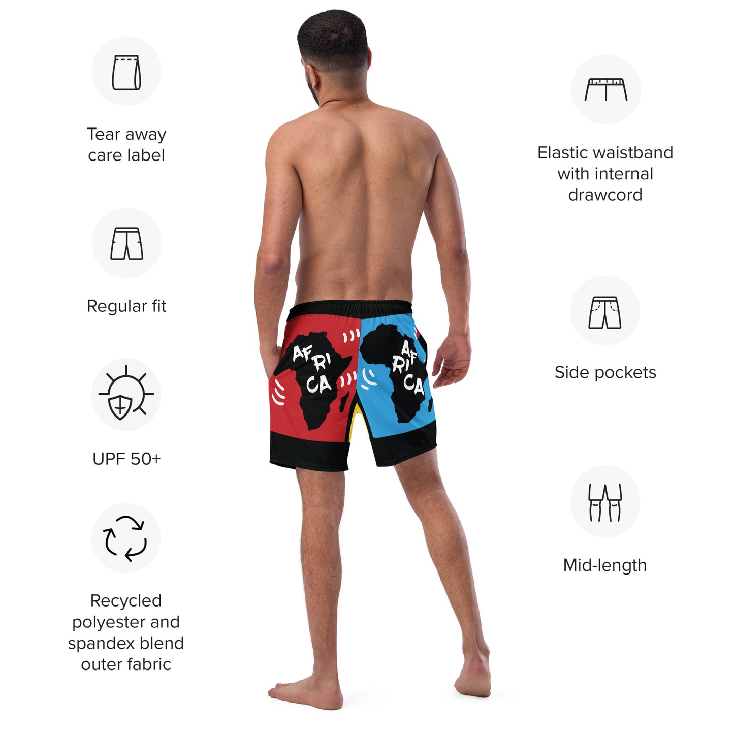 AFRICA PRIMARY Men's Swim Trunks