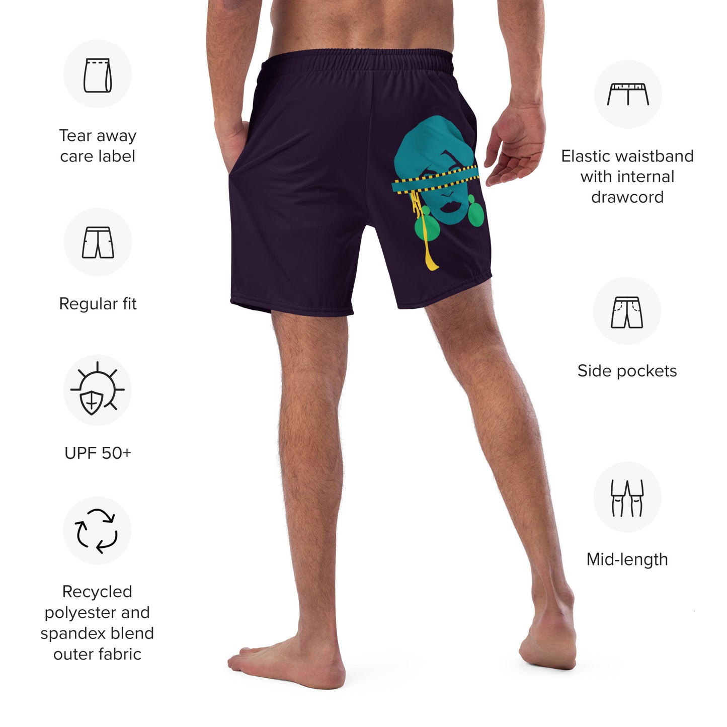 TRUTH SEEKER Men's Swim Trunks (Blue)