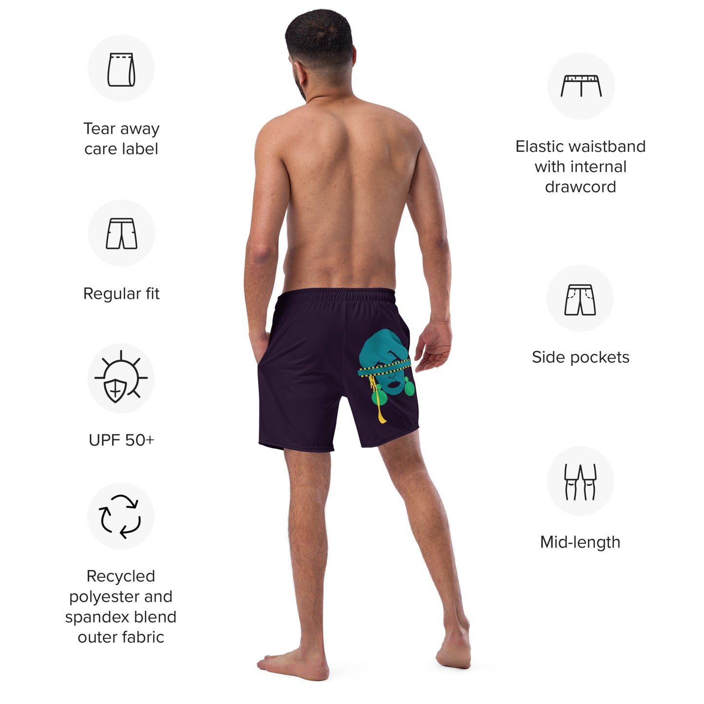 TRUTH SEEKER Men's Swim Trunks (Blue)