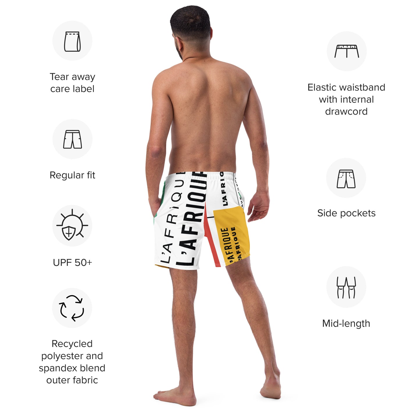 L'AFRIQUE Men's Swim Trunks