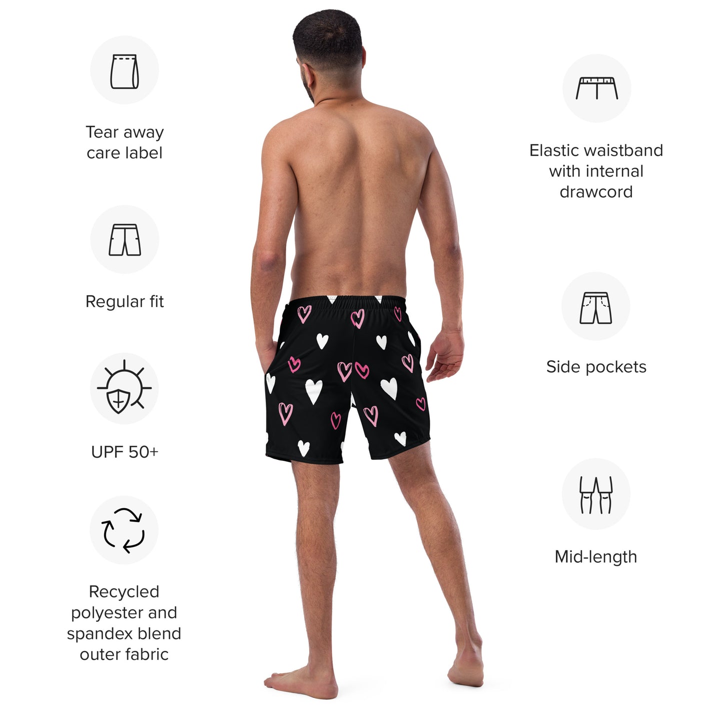 BE MY VALENTINE Men's Swim Trunks