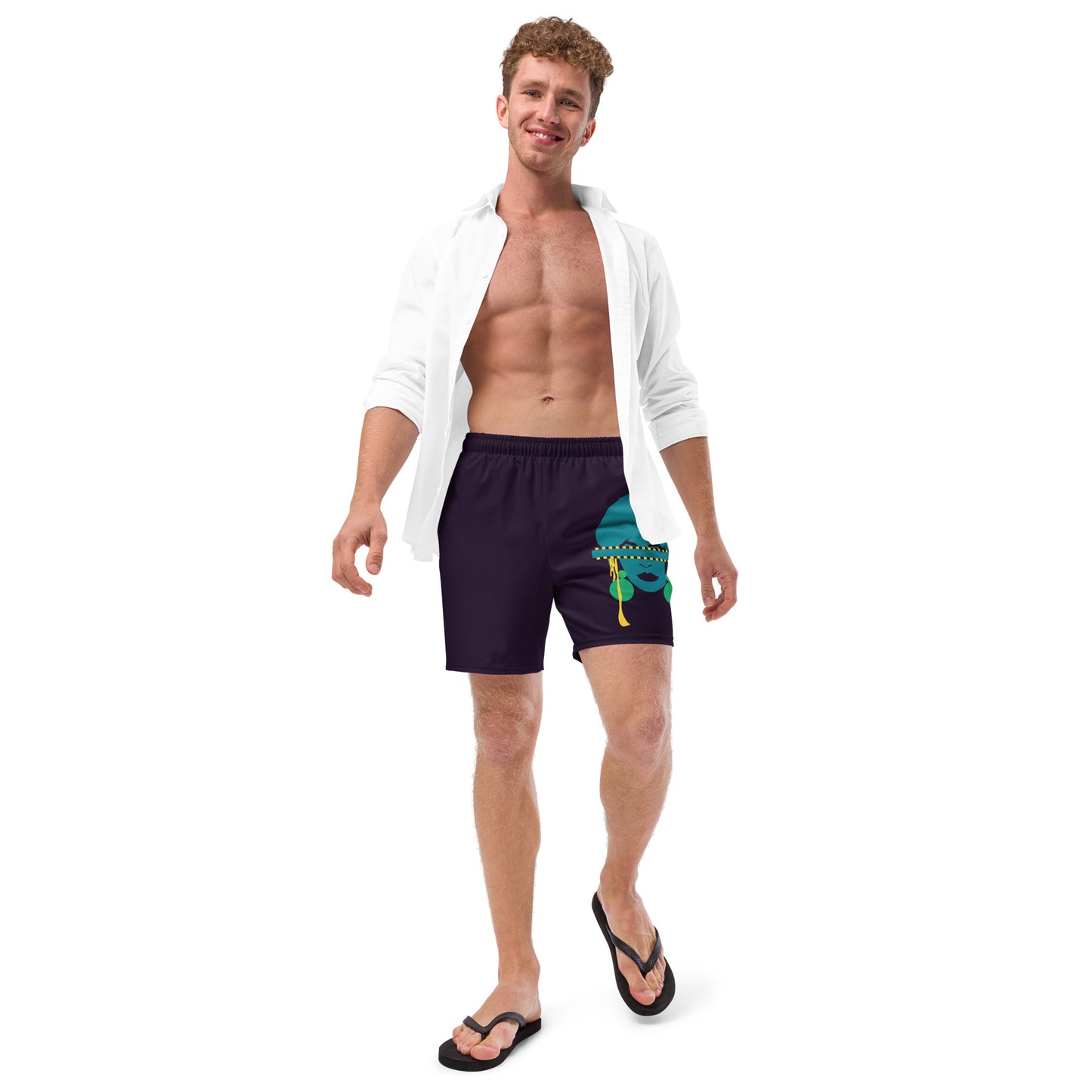 TRUTH SEEKER Men's Swim Trunks (Blue)