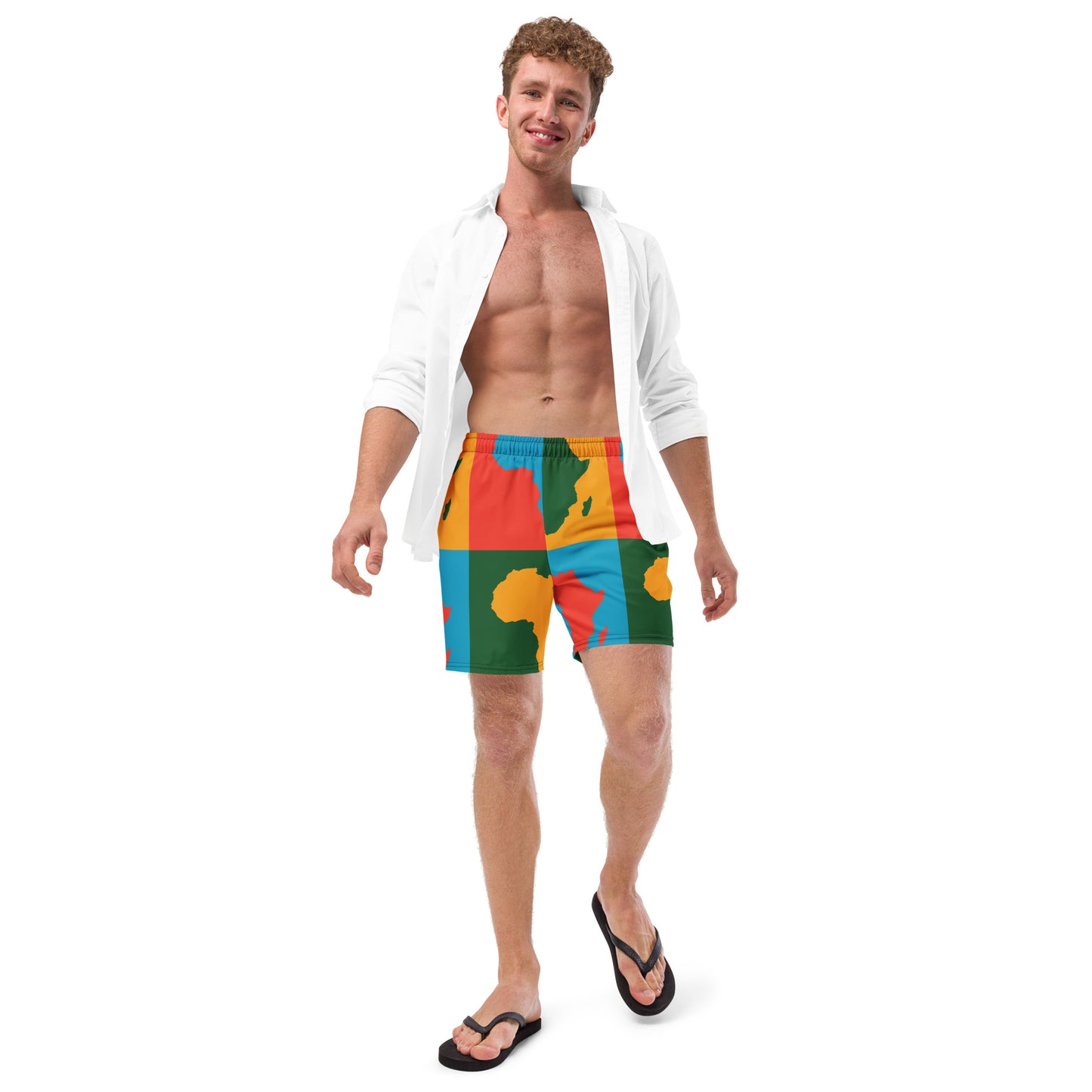 AFRICA WARHOL Men's Swim Trunks (Bright)