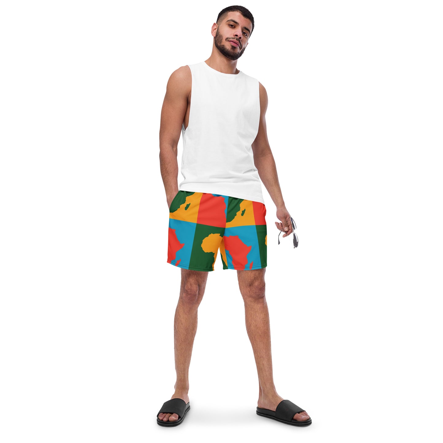 AFRICA WARHOL Men's Swim Trunks (Bright)