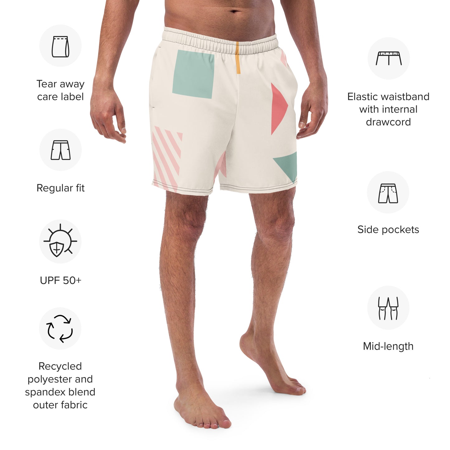 UNIQUE Men's Swim Trunks (Cream)