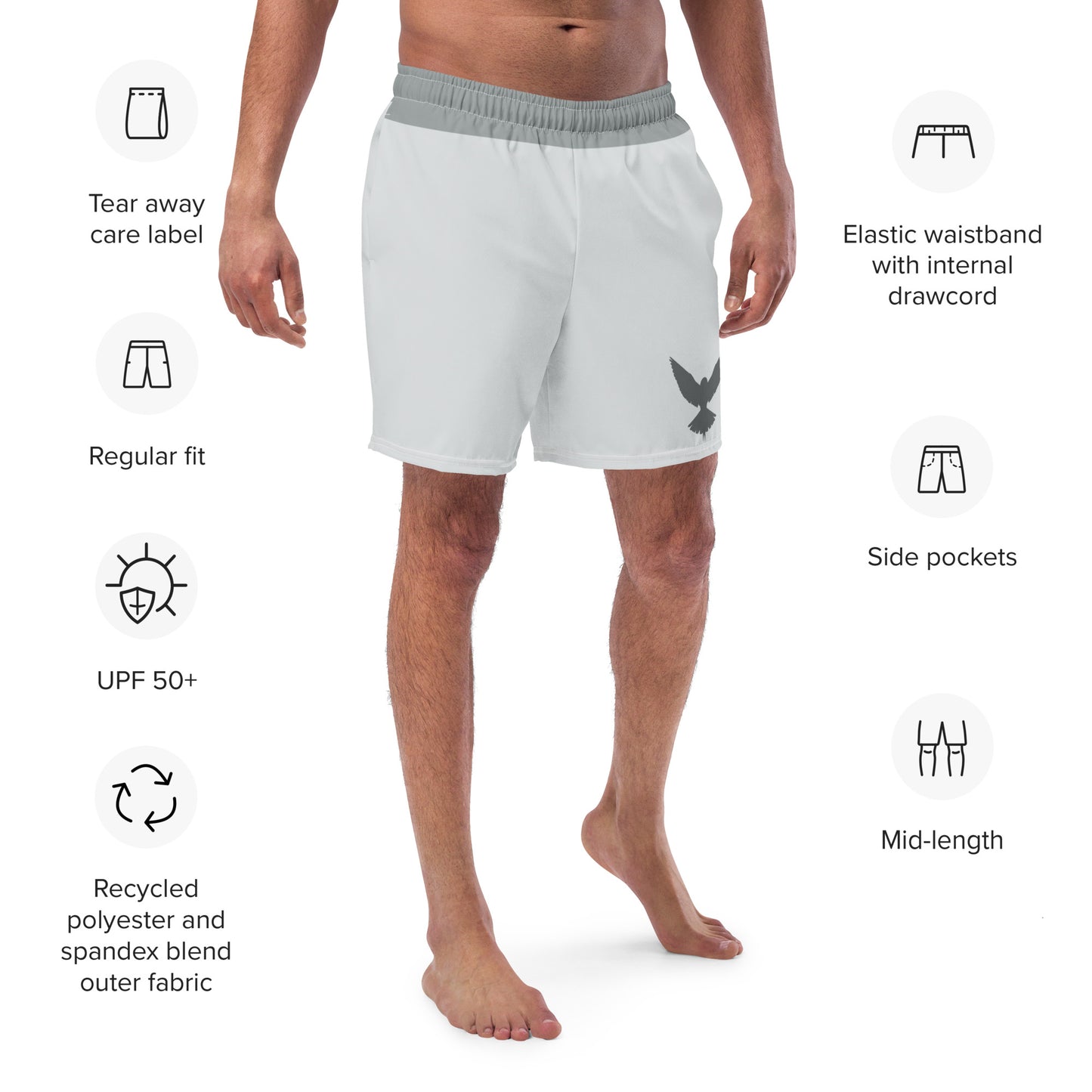 NEVER LOSE HOPE Men's Swim Trunks (Gray)