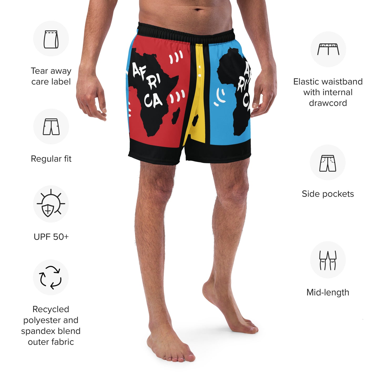 AFRICA PRIMARY Men's Swim Trunks