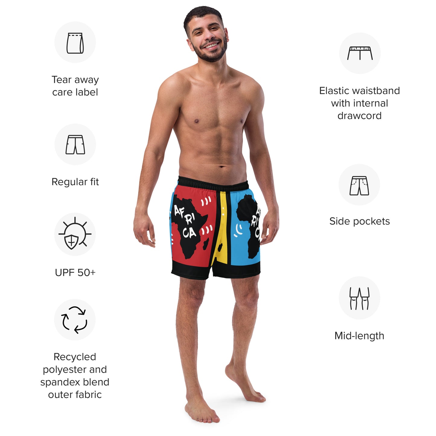 AFRICA PRIMARY Men's Swim Trunks