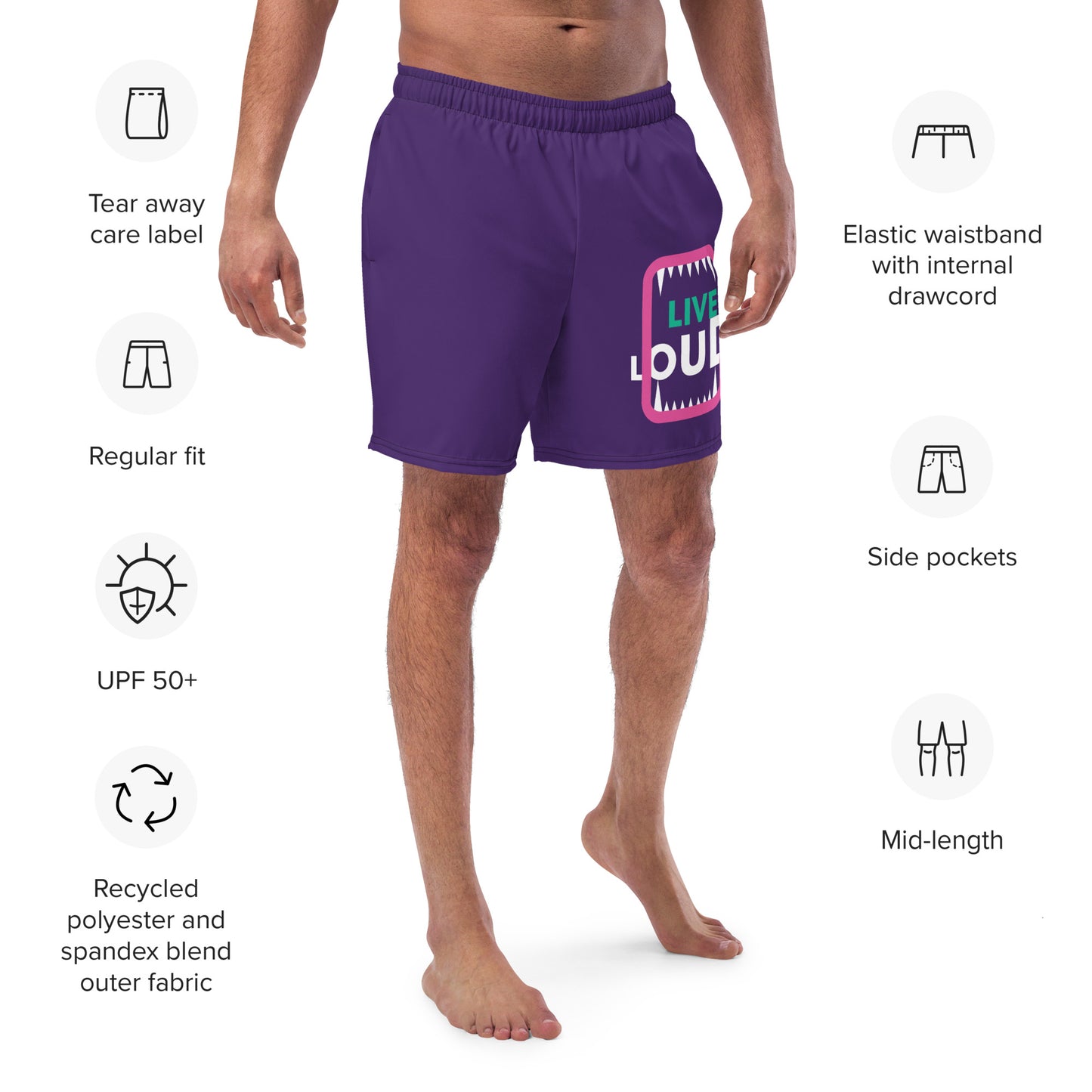 LIVE LOUD Men's Swim Trunks