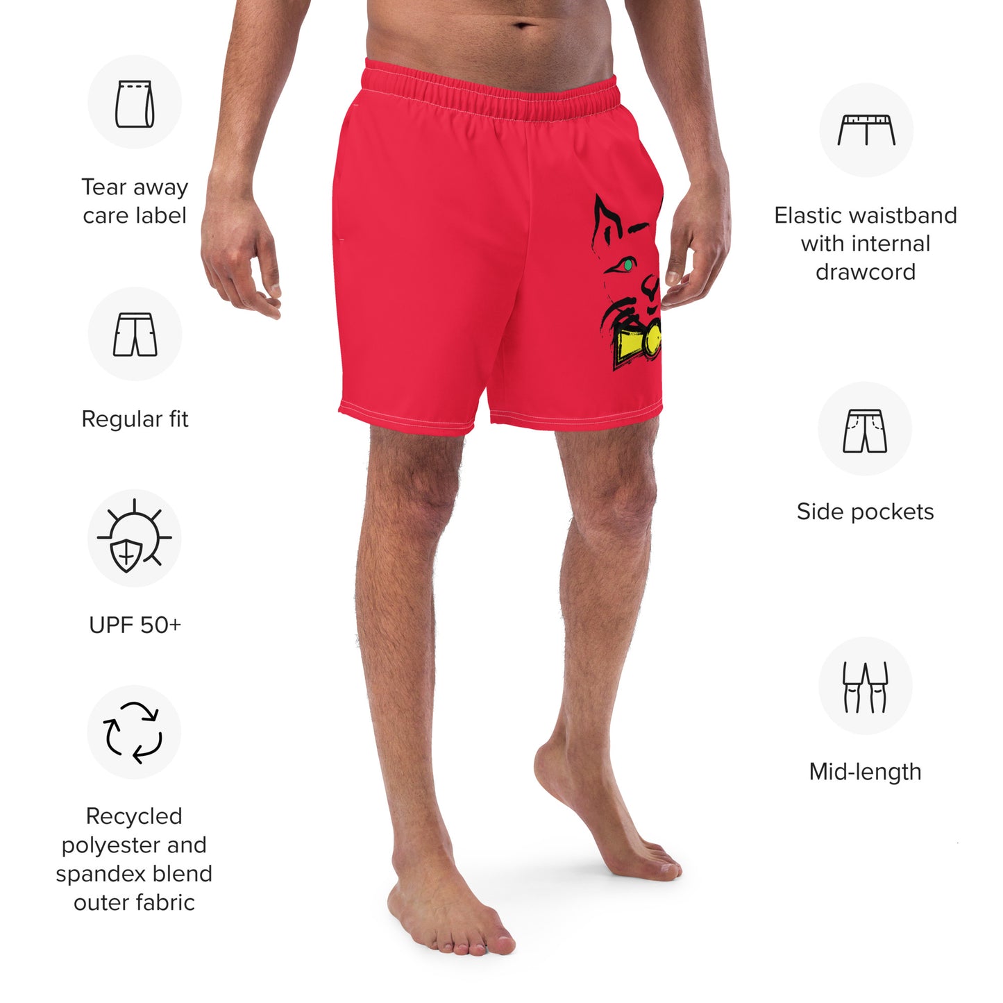 DAPPER CAT Men's Swim Trunks