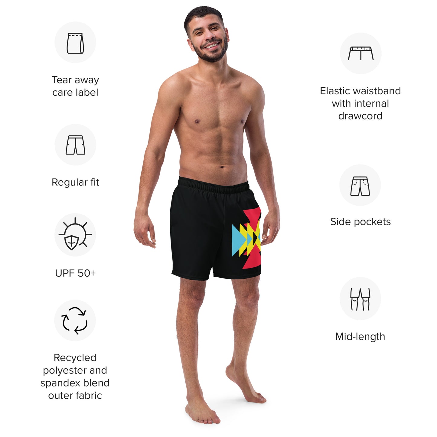 BE BRAVE Men's Swim Trunks