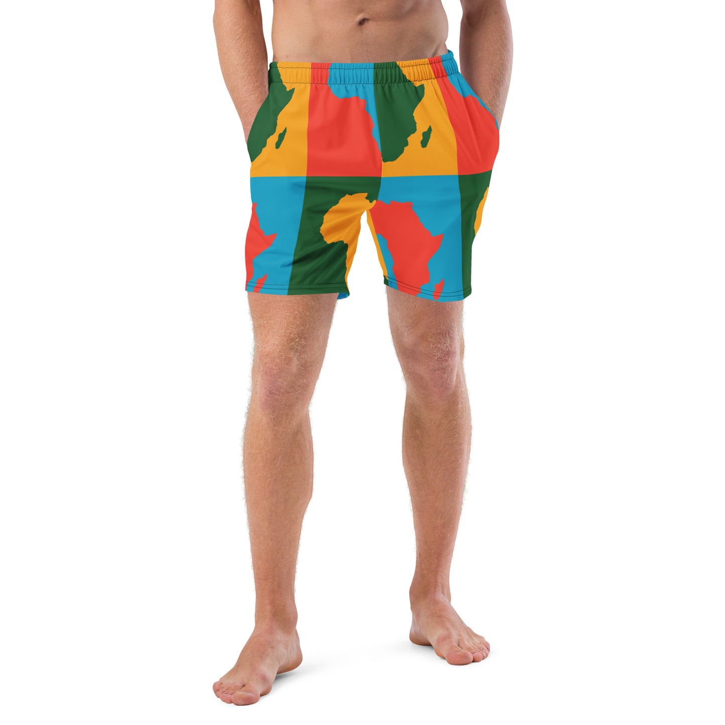 AFRICA WARHOL Men's Swim Trunks (Bright)