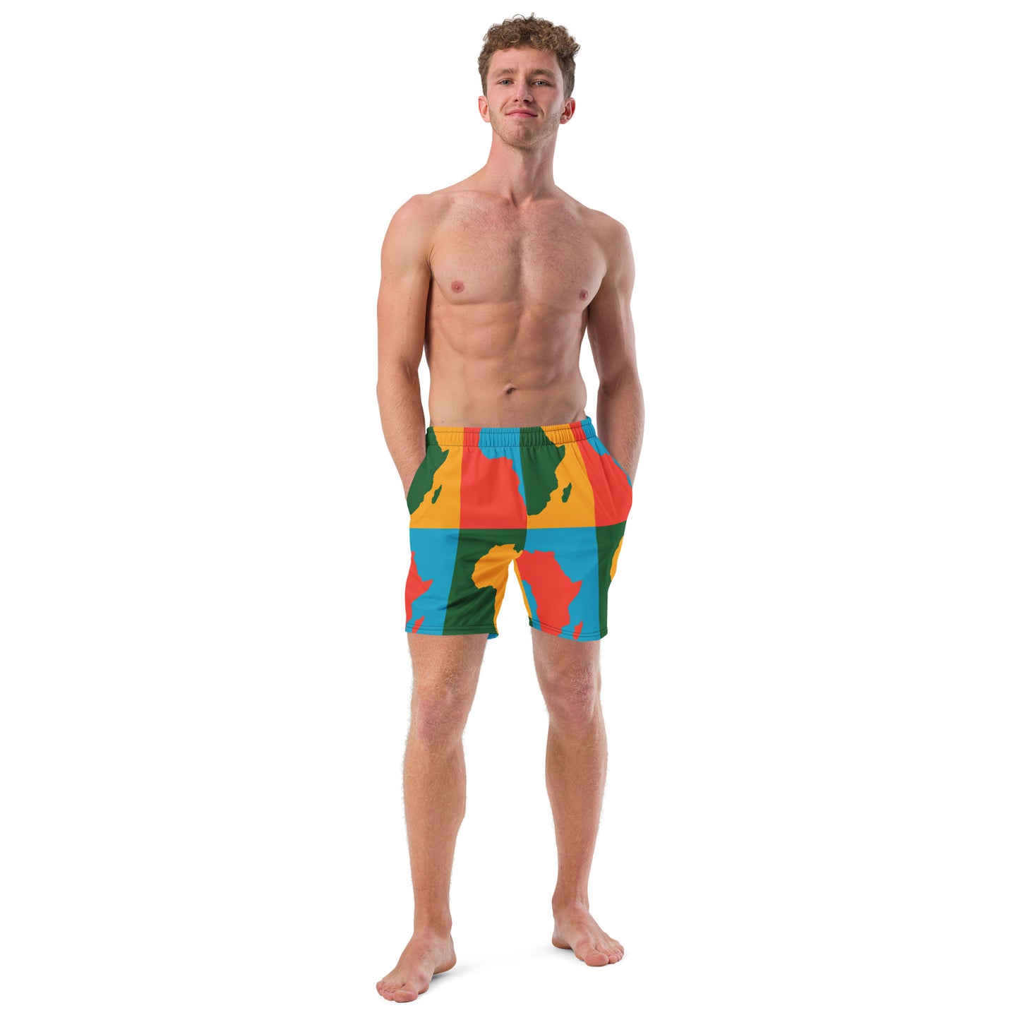 AFRICA WARHOL Men's Swim Trunks (Bright)