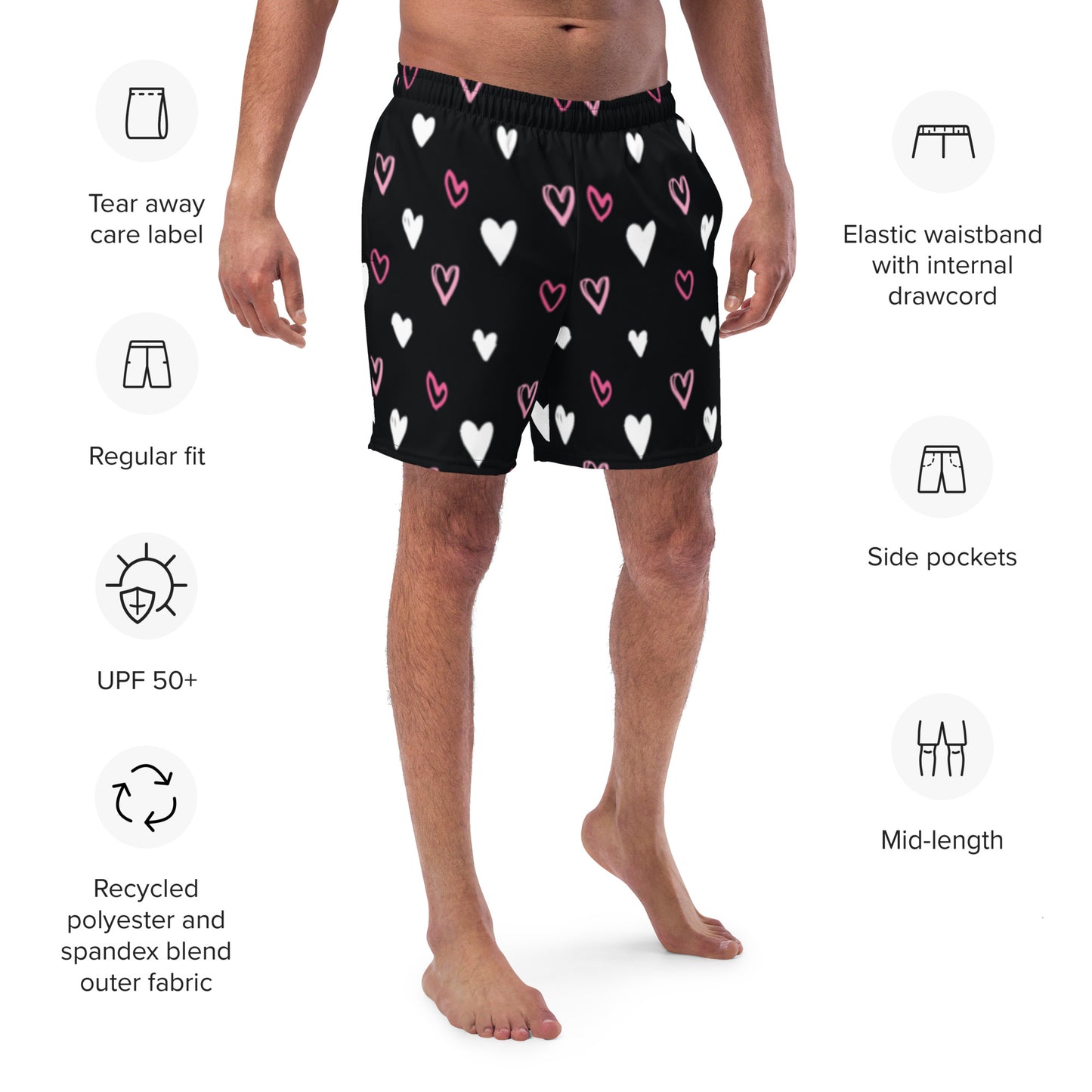 BE MY VALENTINE Men's Swim Trunks