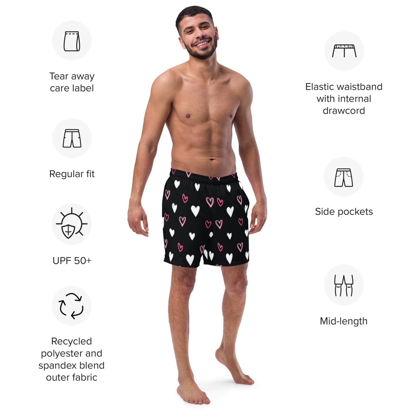 BE MY VALENTINE Men's Swim Trunks