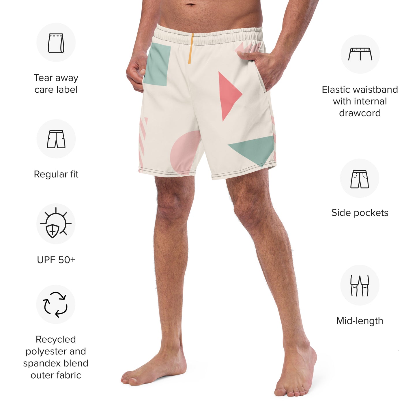 UNIQUE Men's Swim Trunks (Cream)