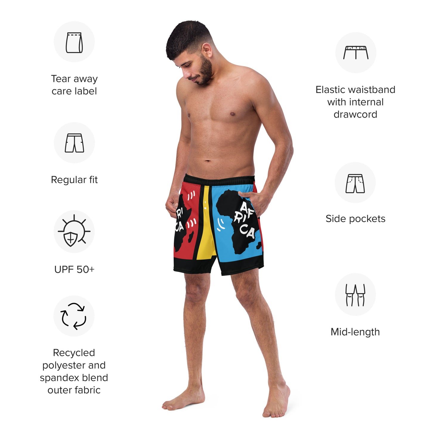 AFRICA PRIMARY Men's Swim Trunks