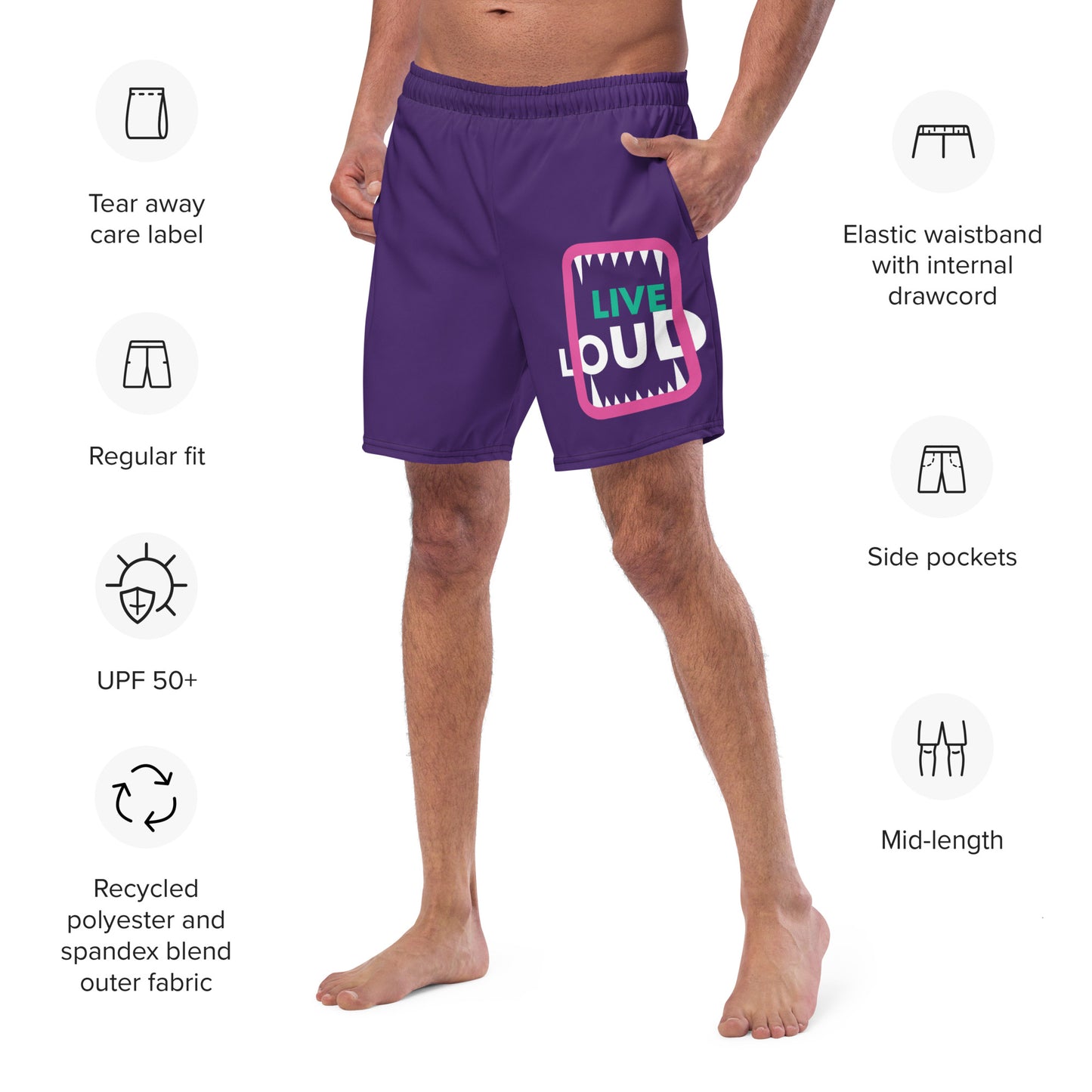 LIVE LOUD Men's Swim Trunks