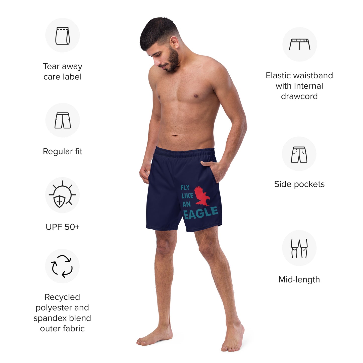 FLY LIKE AN EAGLE Men's Swim Trunks