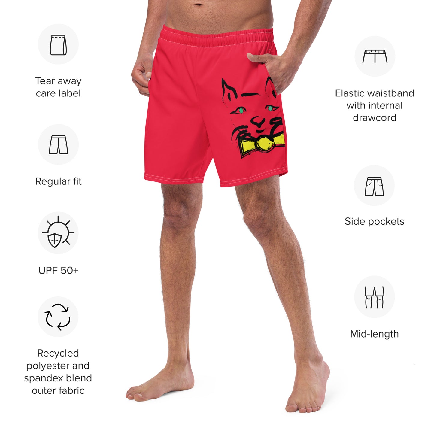 DAPPER CAT Men's Swim Trunks