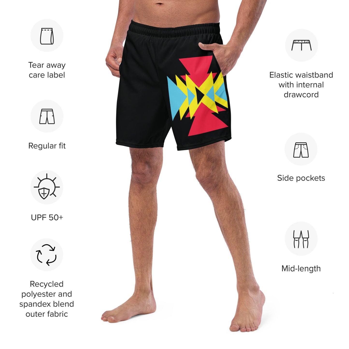 BE BRAVE Men's Swim Trunks