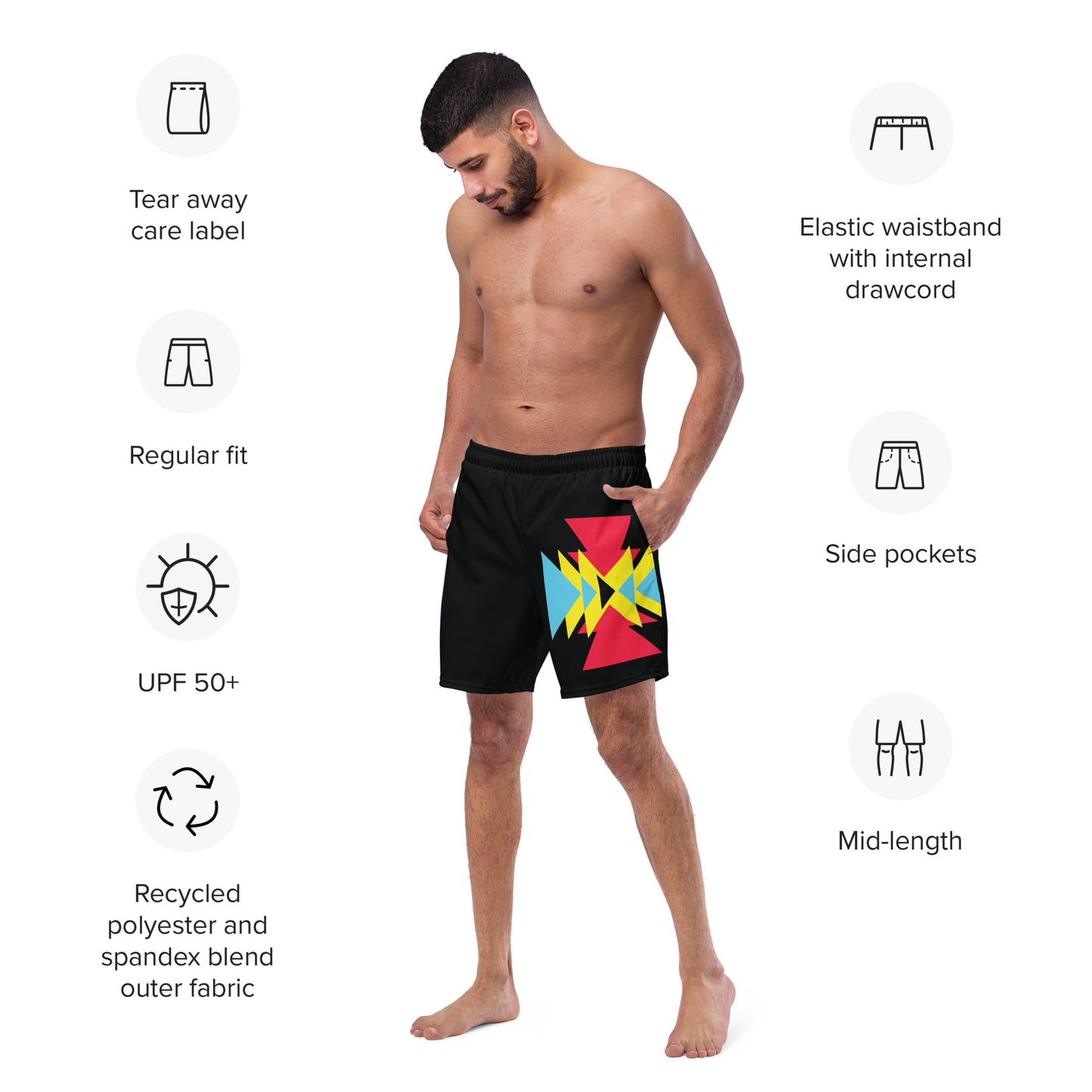 BE BRAVE Men's Swim Trunks