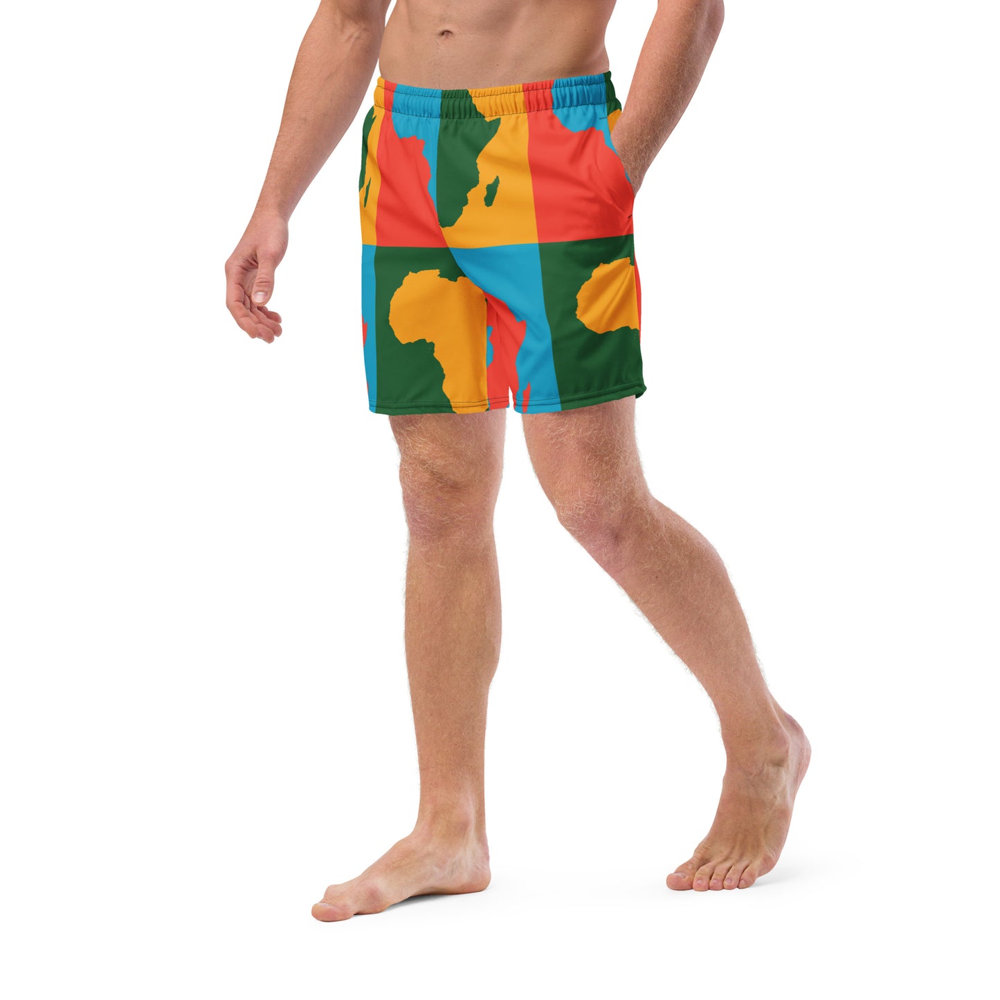 AFRICA WARHOL Men's Swim Trunks (Bright)