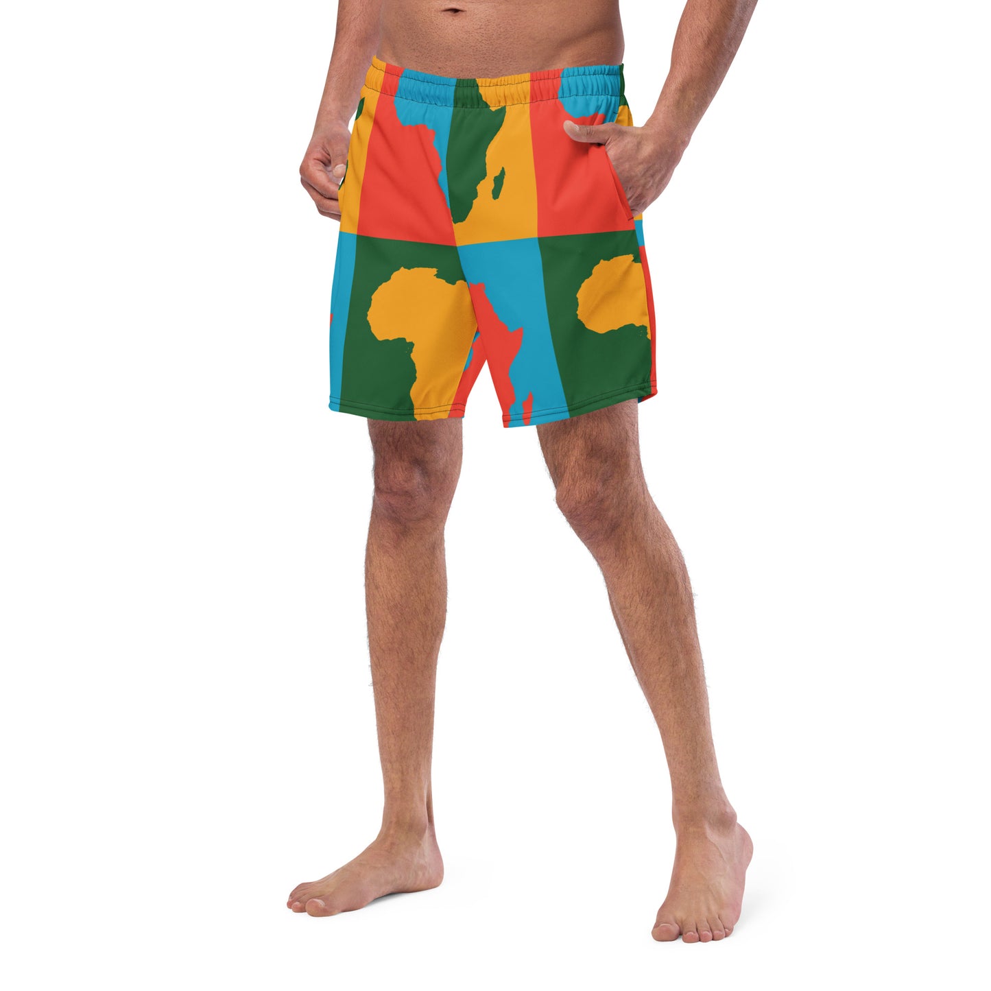 AFRICA WARHOL Men's Swim Trunks (Bright)