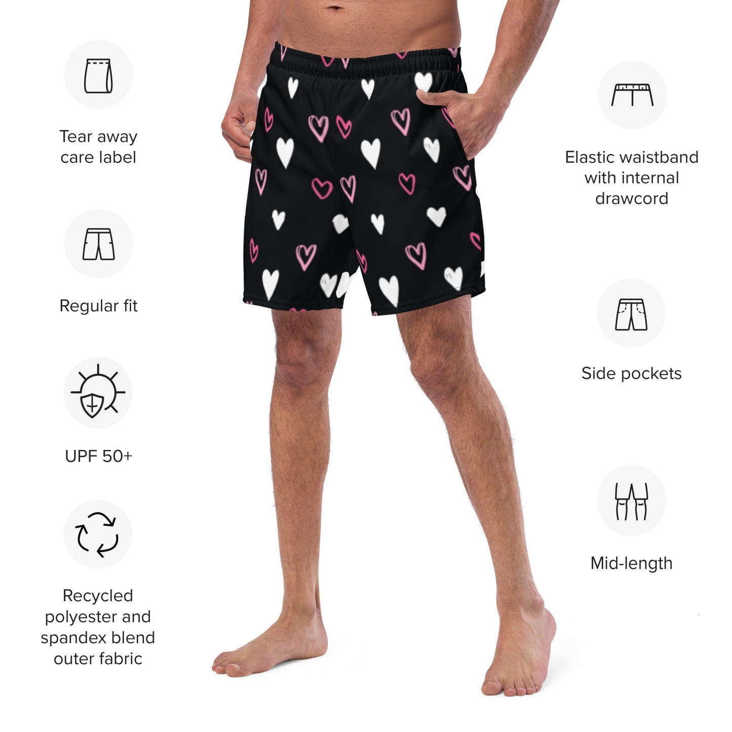 BE MY VALENTINE Men's Swim Trunks