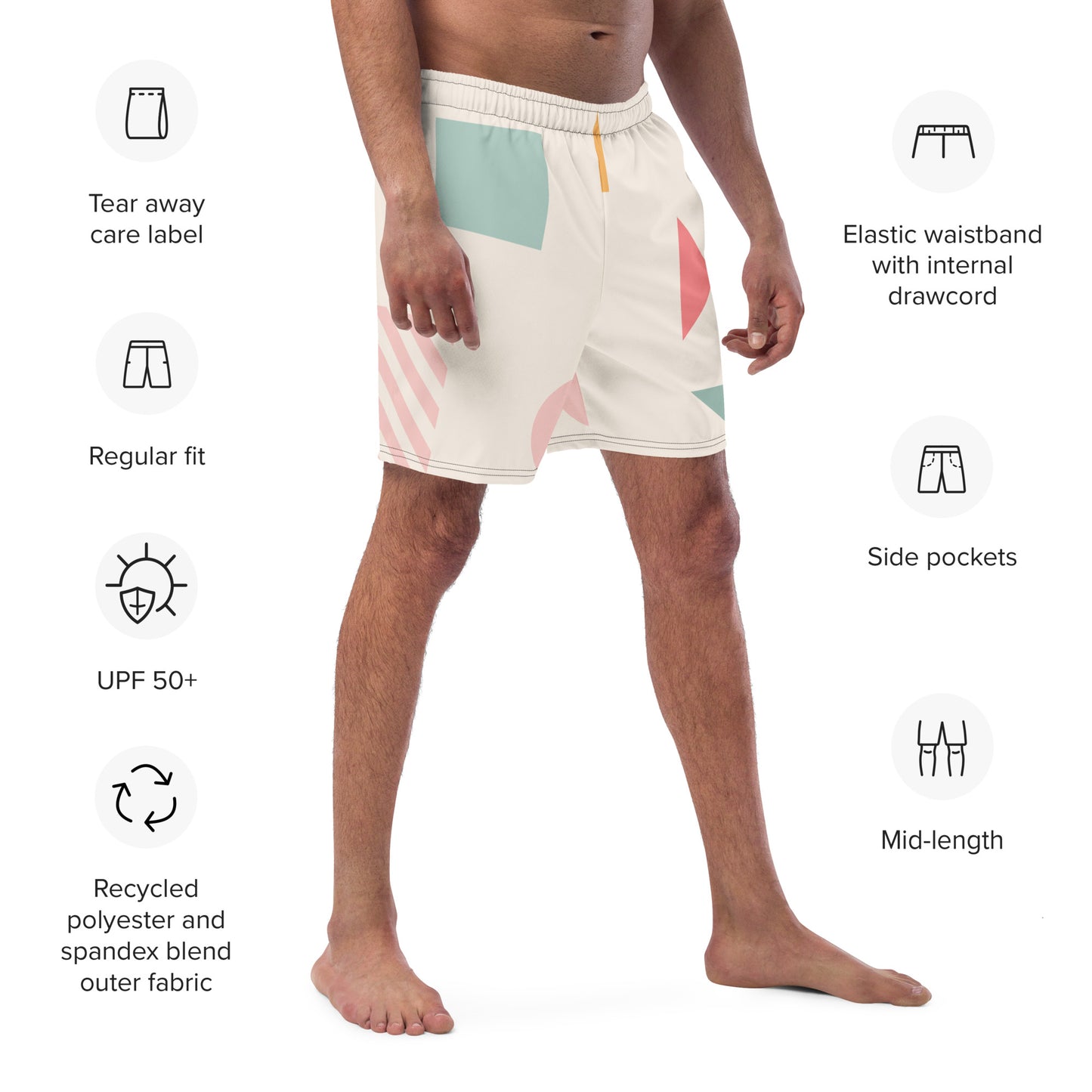 UNIQUE Men's Swim Trunks (Cream)