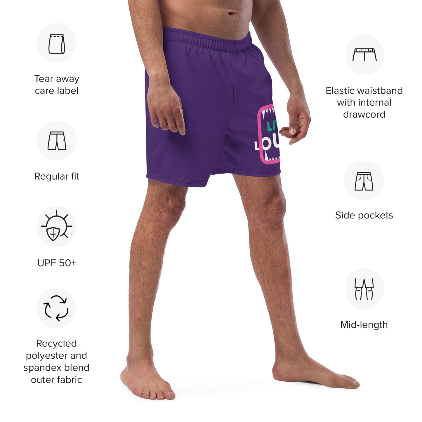 LIVE LOUD Men's Swim Trunks