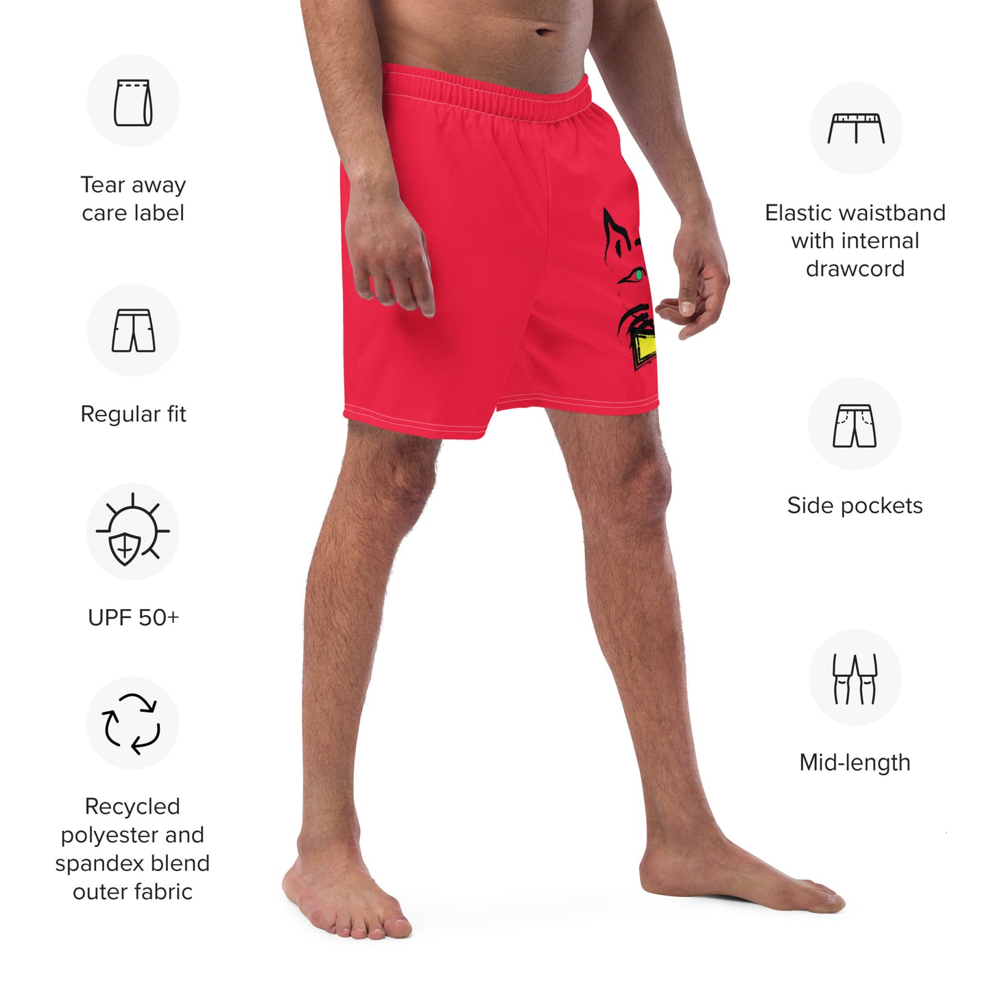 DAPPER CAT Men's Swim Trunks