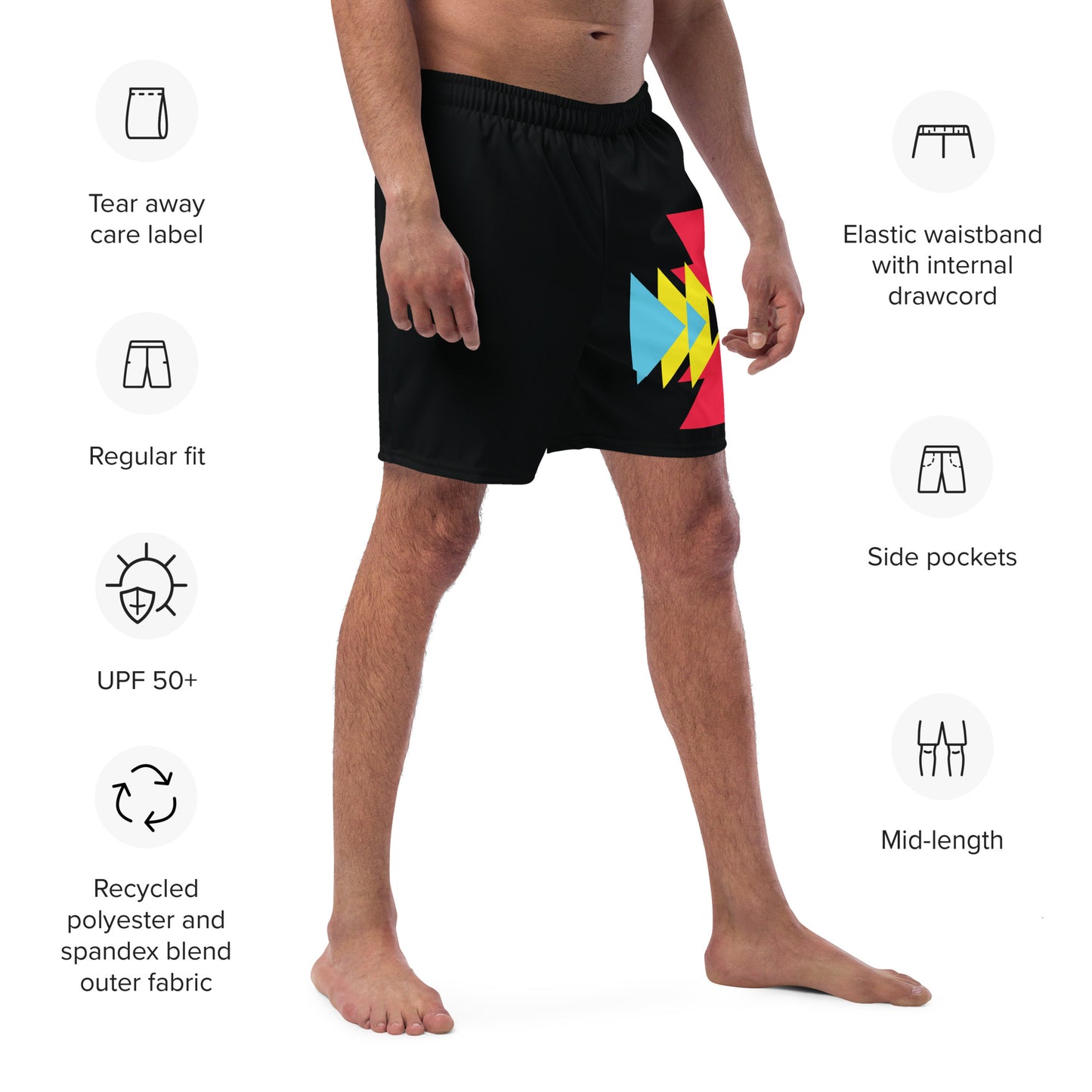 BE BRAVE Men's Swim Trunks