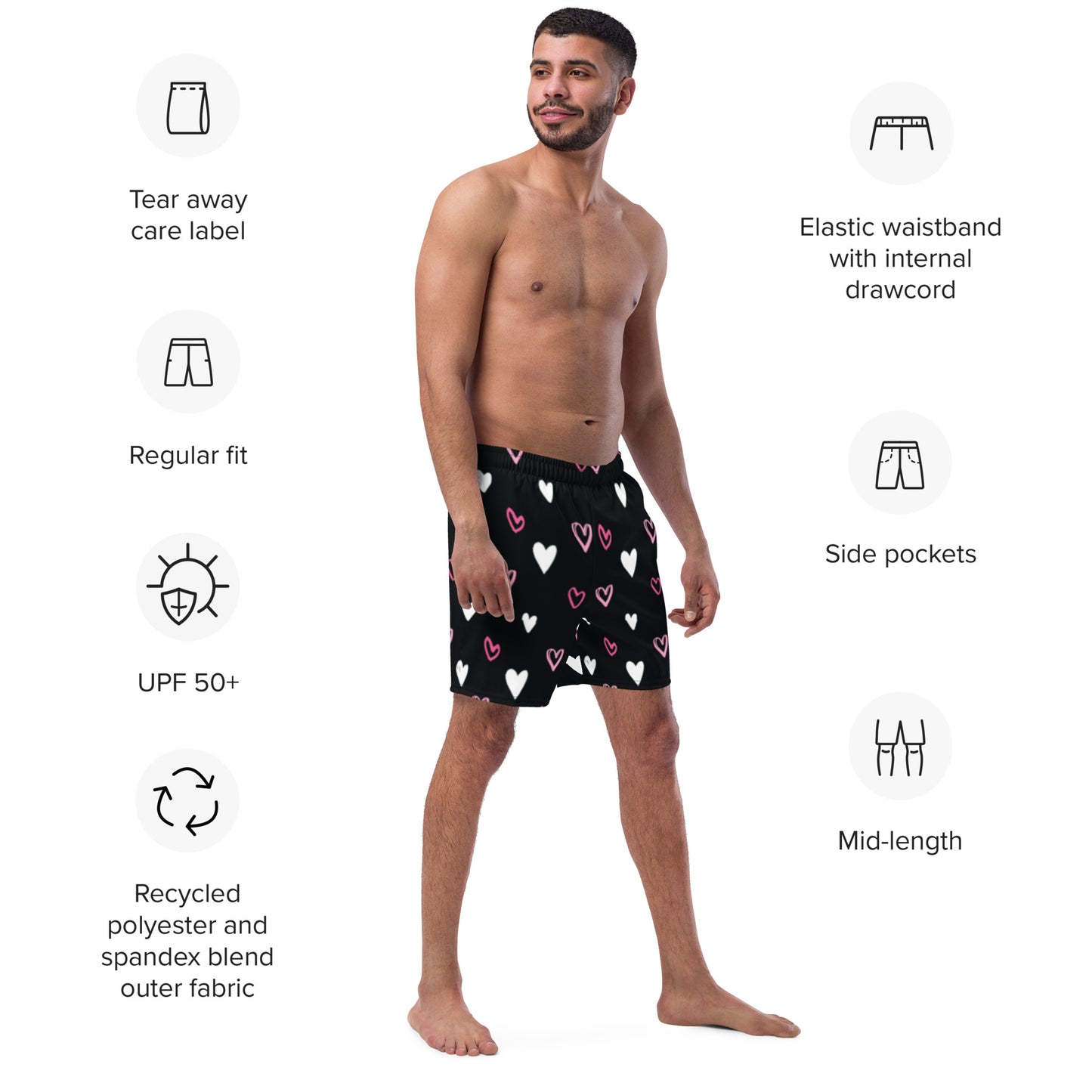 BE MY VALENTINE Men's Swim Trunks