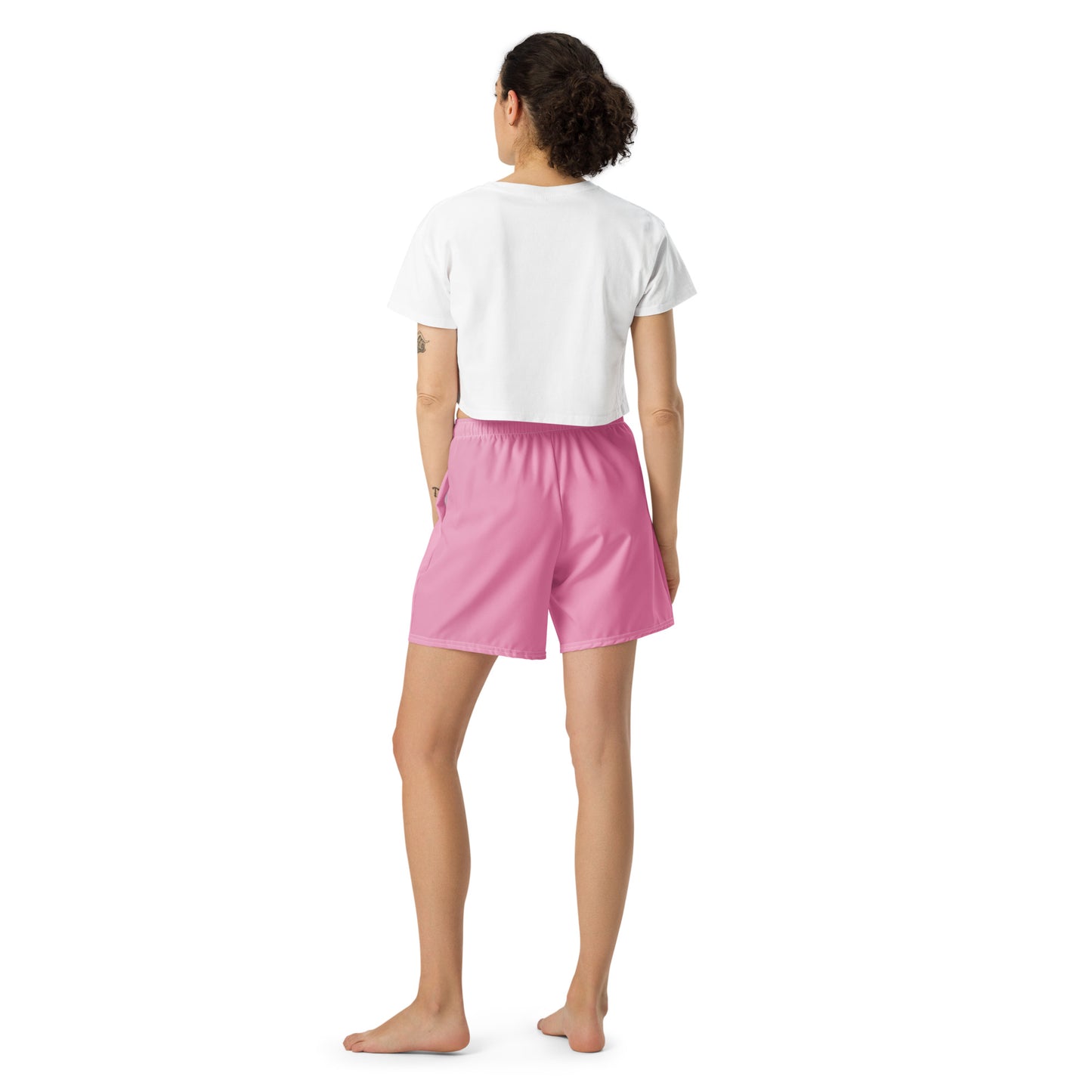 TIMELESS All-Over Print Unisex Athletic Long Shorts (Pink)