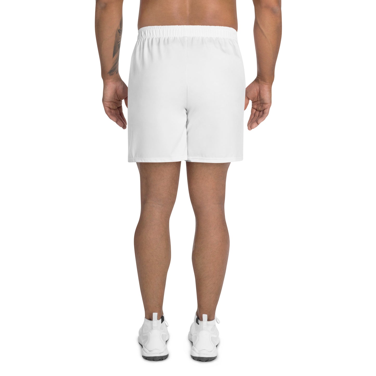 ELEVATE All-Over Print Unisex Athletic Long Shorts (White)